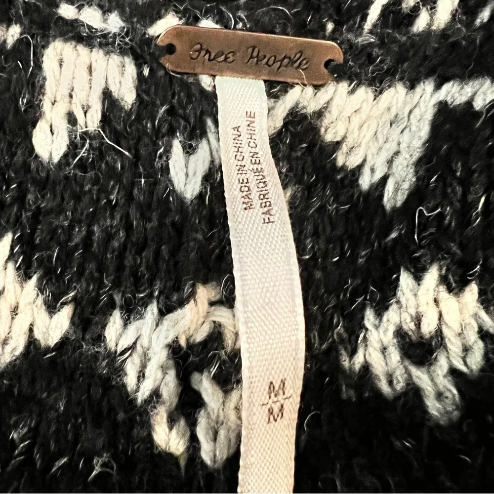 Free People Black and White Cardigan